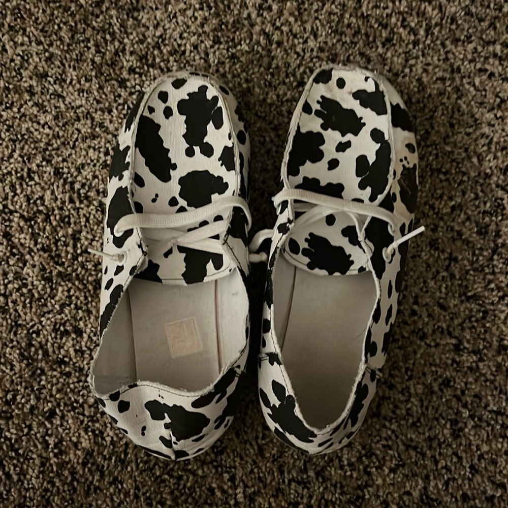 Brand new cow print hey dude style shoes